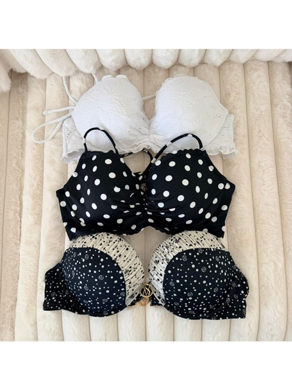 Victoria's Secret Lot of 3 Swimwear Bikini Tops Halter Tie Clasp‎ Hooks 36B